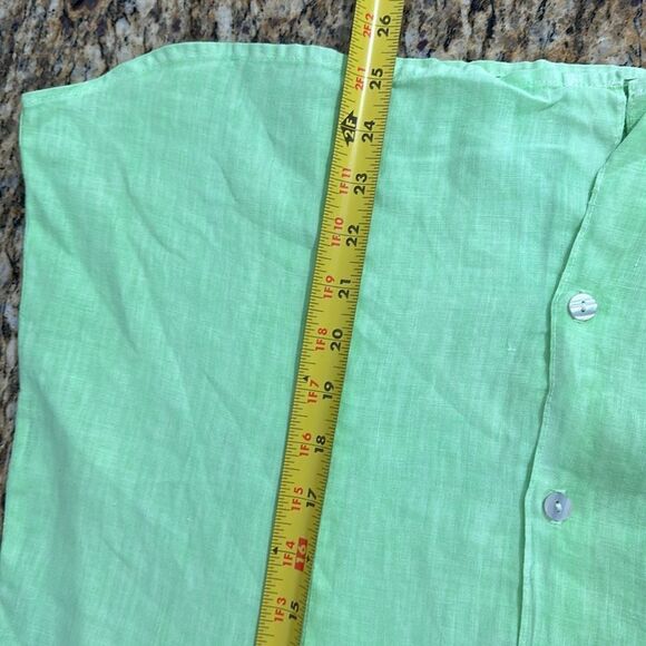 Fresh Produce Sleeveless Collared Button Down Shirt In Light Green Size L - Picture 5 of 5